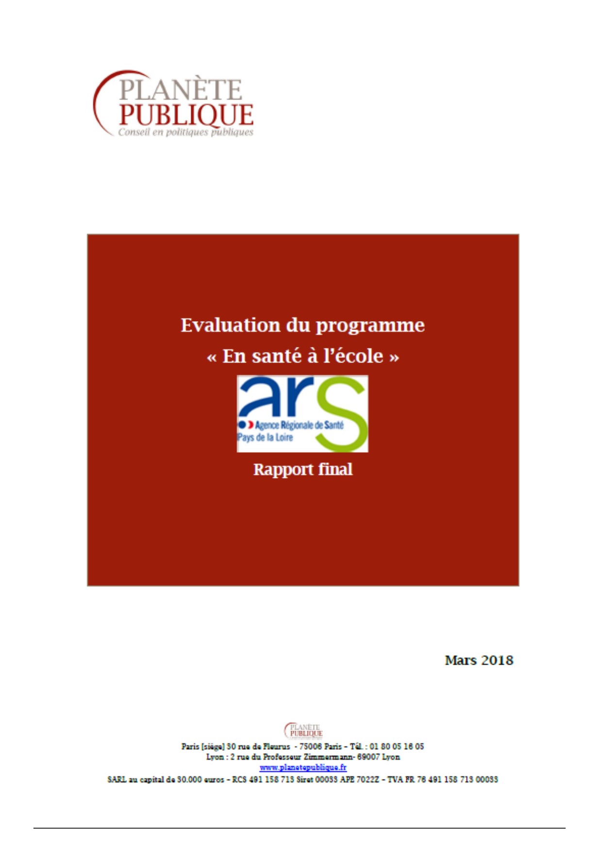 Rapport complet de l'évaluation externe par Planète Publique