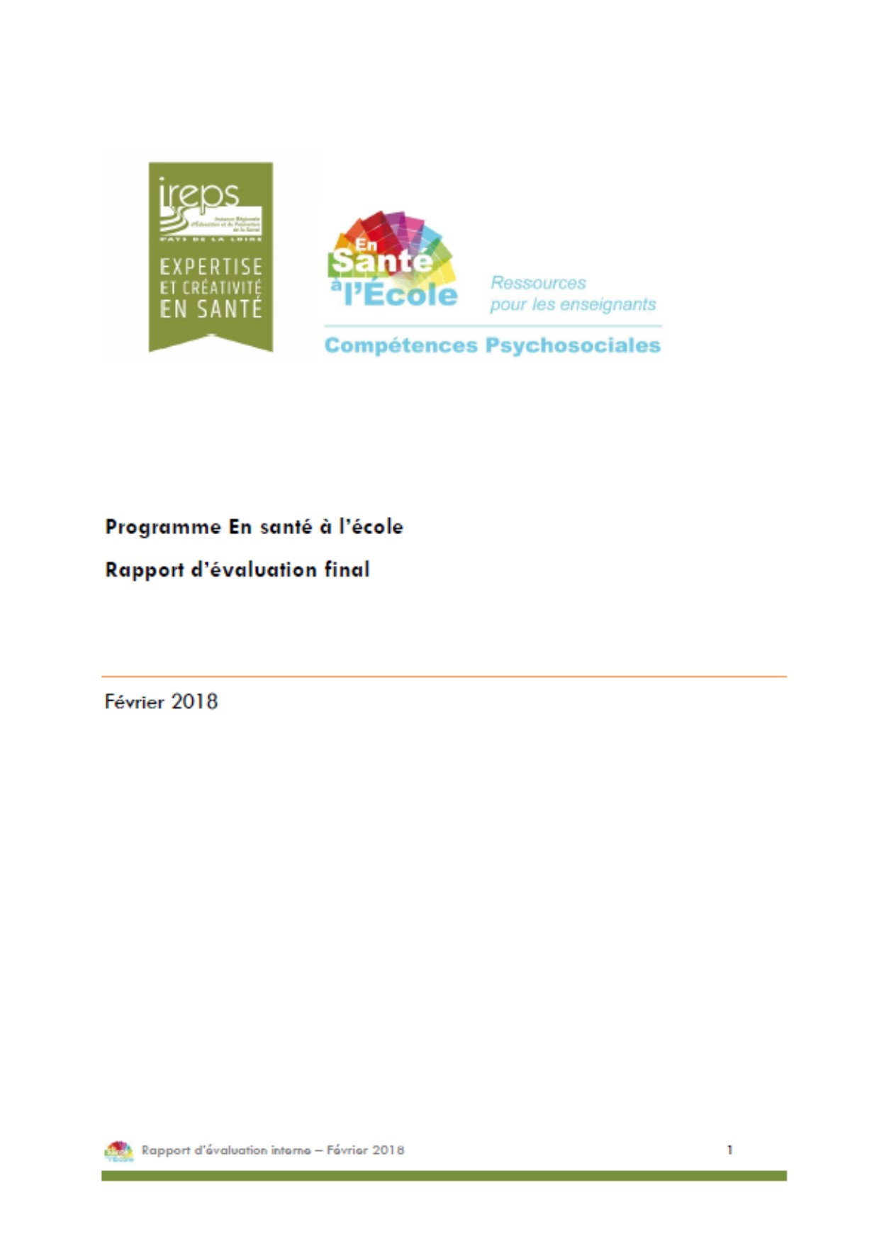 Rapport complet de l'évaluation interne IREPSPDL